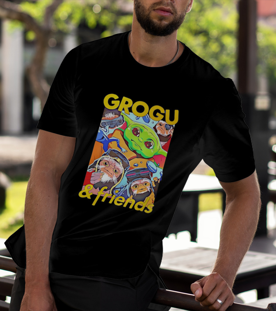 Grogu And Friends Mandalorian Movie Characters T-Shirt