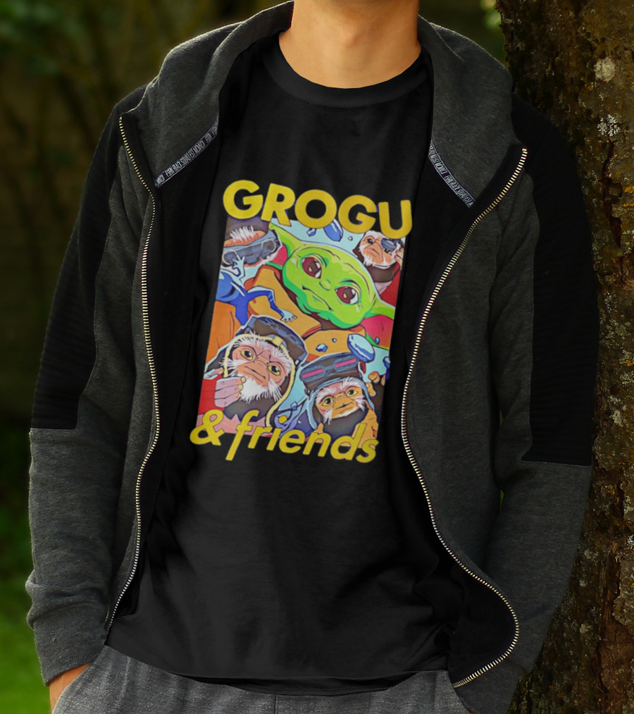 Grogu And Friends Mandalorian Movie Characters T-Shirt