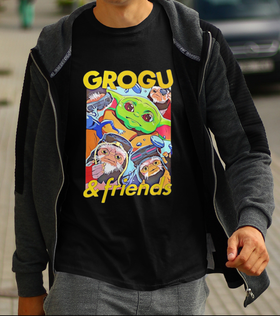 Grogu And Friends Mandalorian Movie Characters T-Shirt