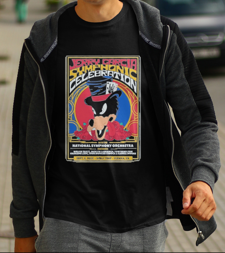 Jerry Garcia Symphonic Celebration With The National Symphony Orchestra Wolf Trap Vienna VA 2026 T-Shirt