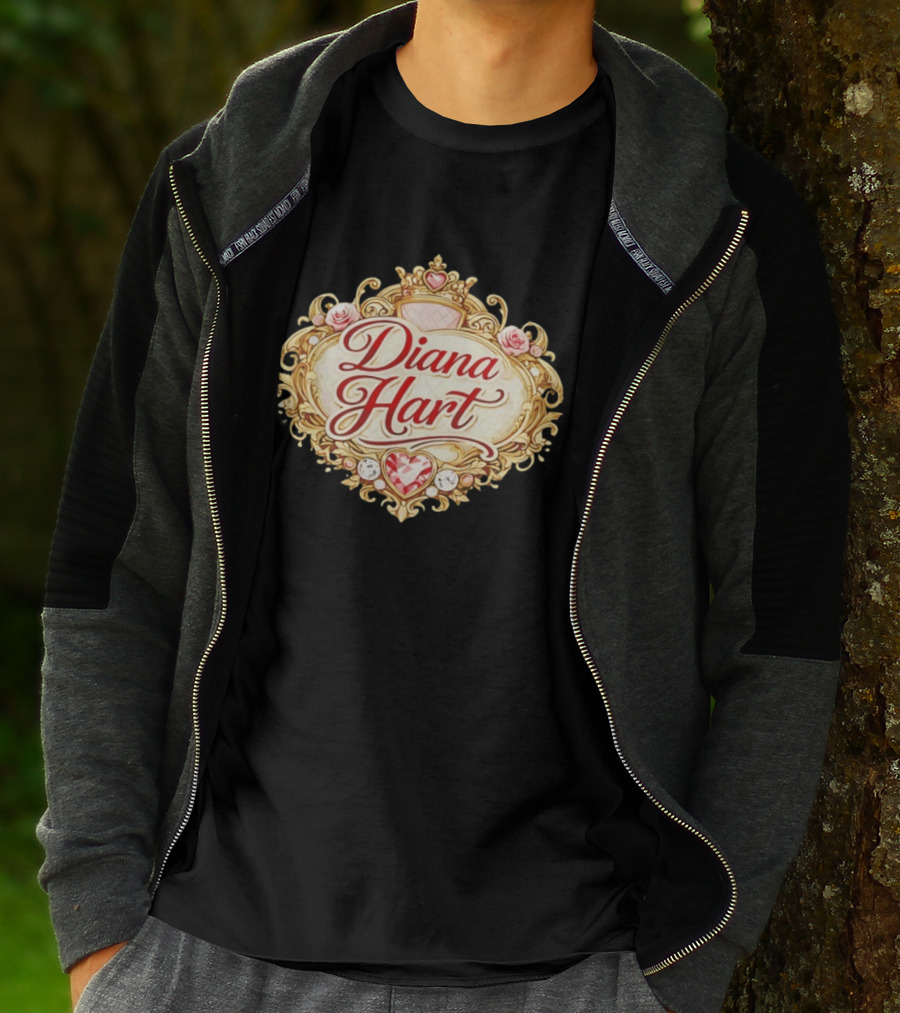 Diana Hart Royal Emblem With Ornate Crown And Heart T-Shirt