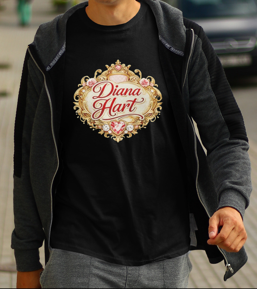 Diana Hart Royal Emblem With Ornate Crown And Heart T-Shirt