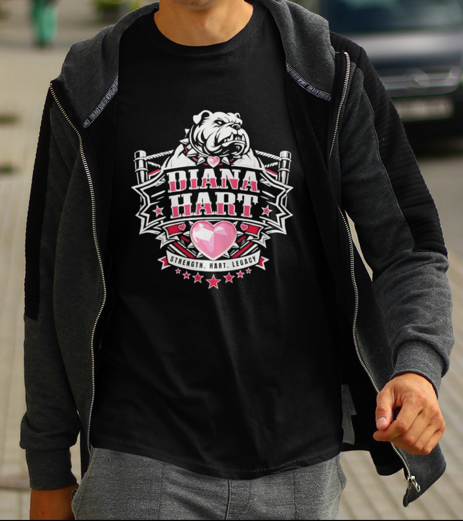 Diana Hart Bulldog Pink Heart Legacy Stars T-Shirt
