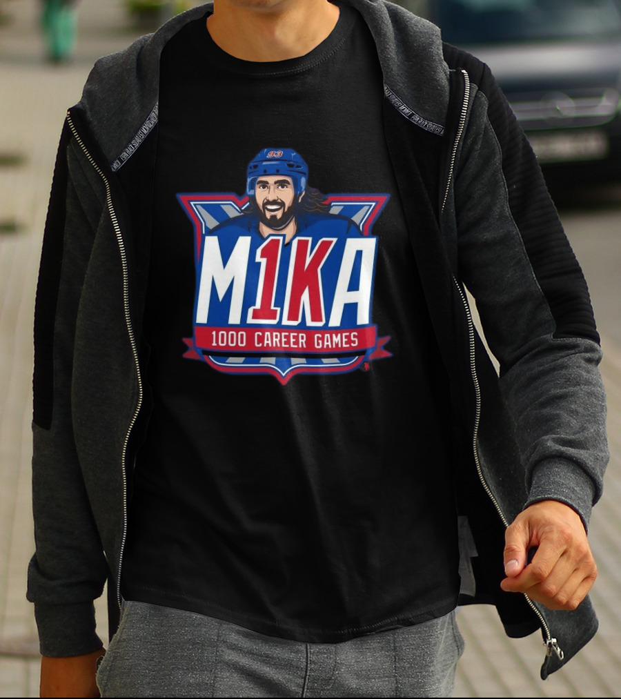 M1KA 1000 Career Games Hockey Milestone Celebration T-Shirt