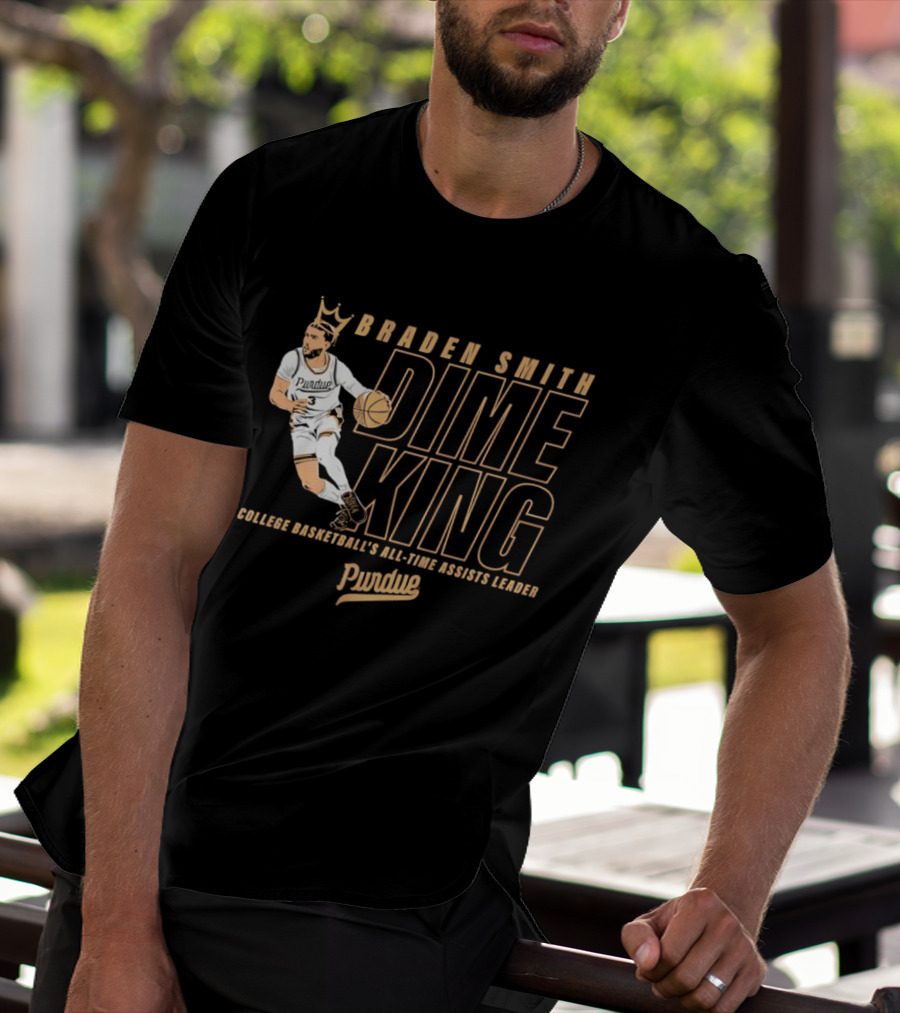 Braden Smith Dime King College Basketball's All Time Assists Leader Purdue T-Shirt