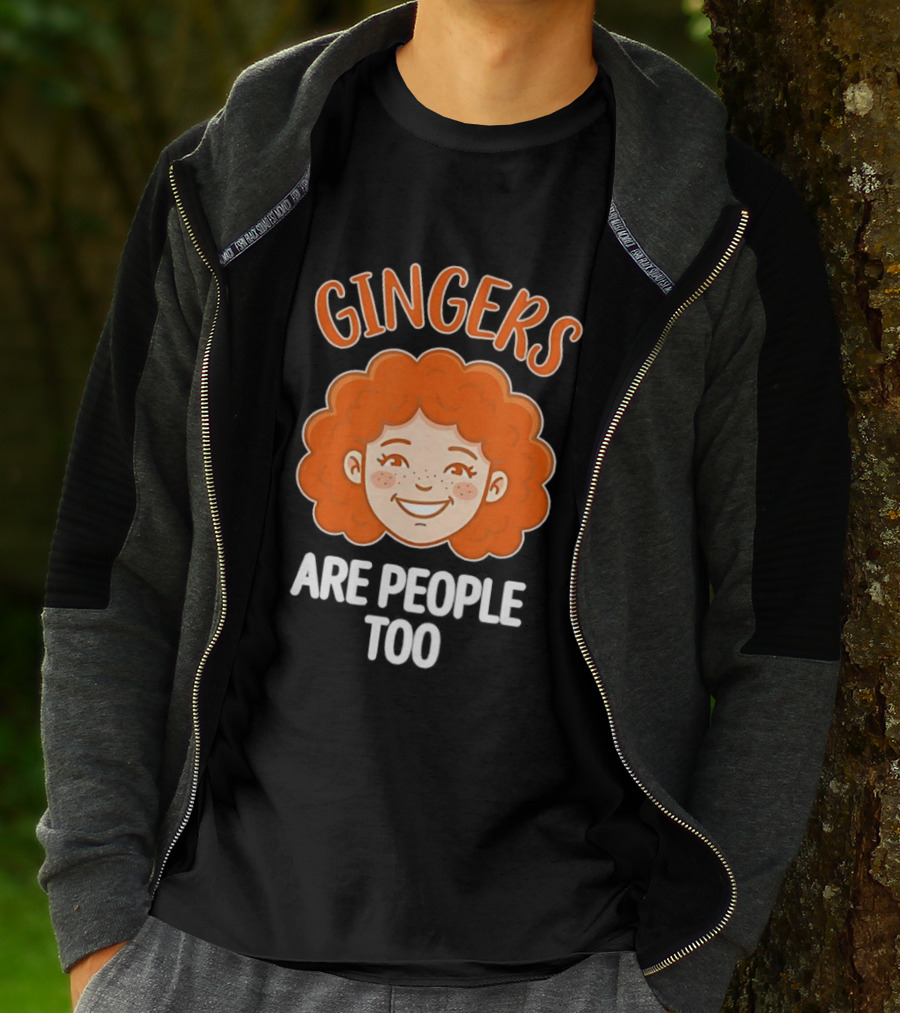 Gingers Are People Too Redhead Pride Fun Cartoon T-Shirt