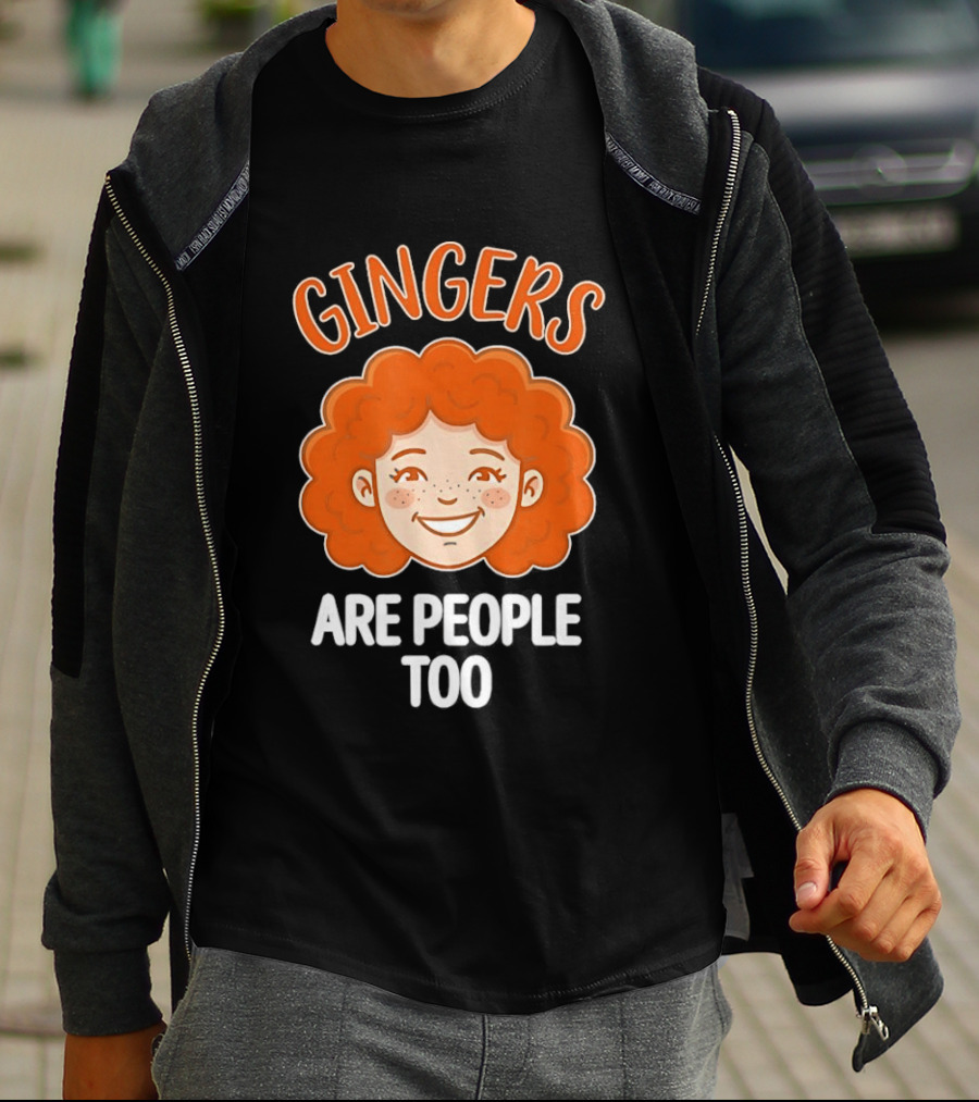 Gingers Are People Too Redhead Pride Fun Cartoon T-Shirt