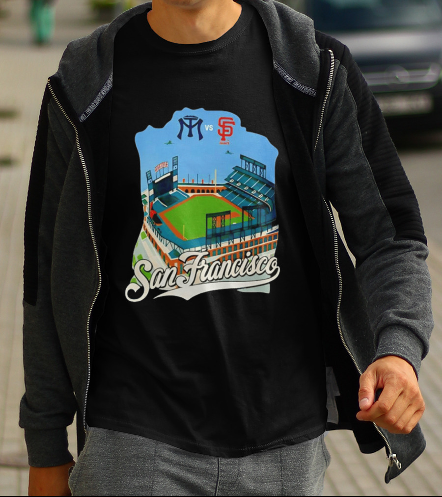 San Francisco Giants Stadium Matchup Baseball Artform T-Shirt