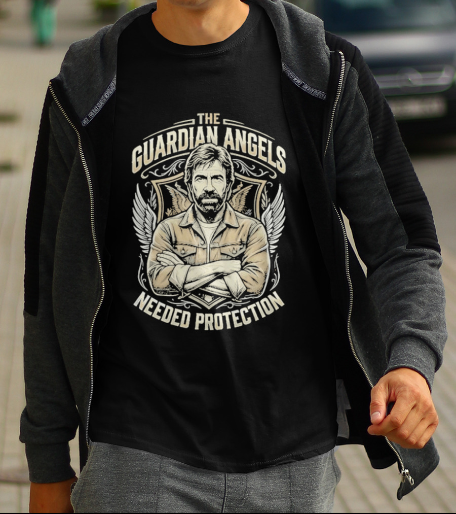 The Guardian Angels Needed Protection Rip Chuck Norris T-Shirt