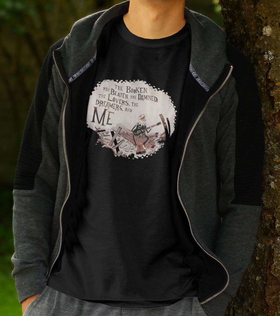 The Broken The Beaten The Damned The Lovers The Dreamers And Me Kermit Playing Guitar Scene T-Shirt