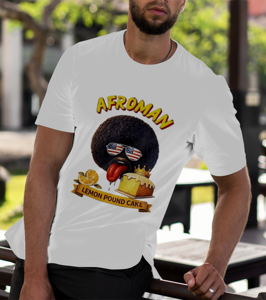 Afroman Lemon Pound Cake Sunglasses Tongue Crown Lemons T-Shirt