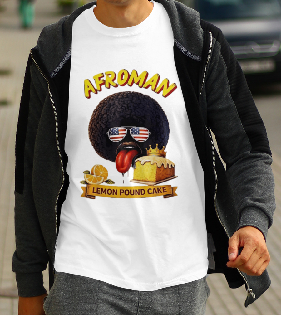 Afroman Lemon Pound Cake Sunglasses Tongue Crown Lemons T-Shirt