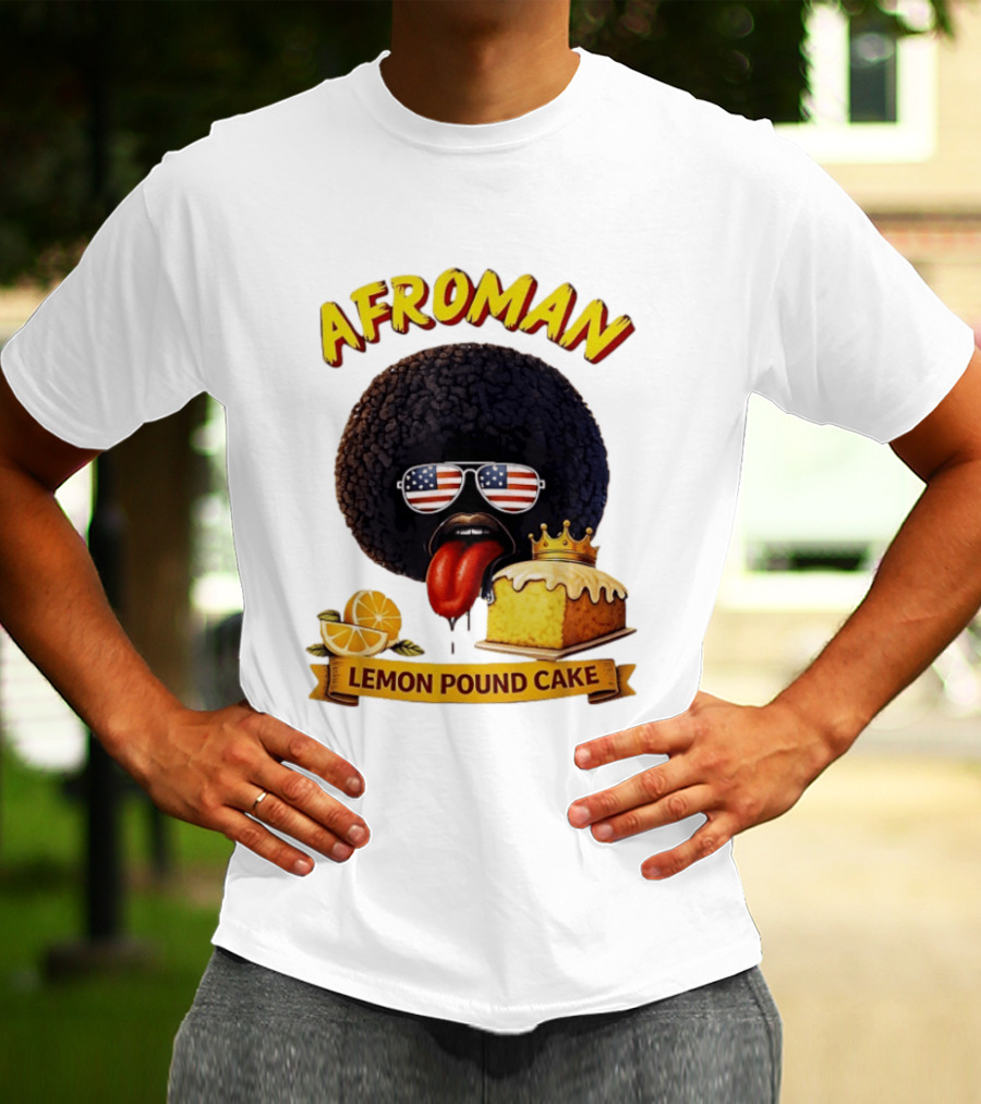 Afroman Lemon Pound Cake Sunglasses Tongue Crown Lemons T-Shirt