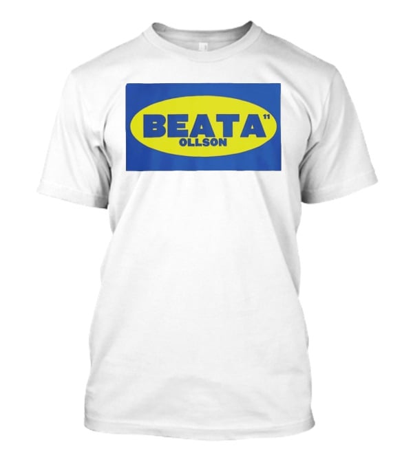BEATA OLLSON 11 Blue Yellow Oval T-Shirt
