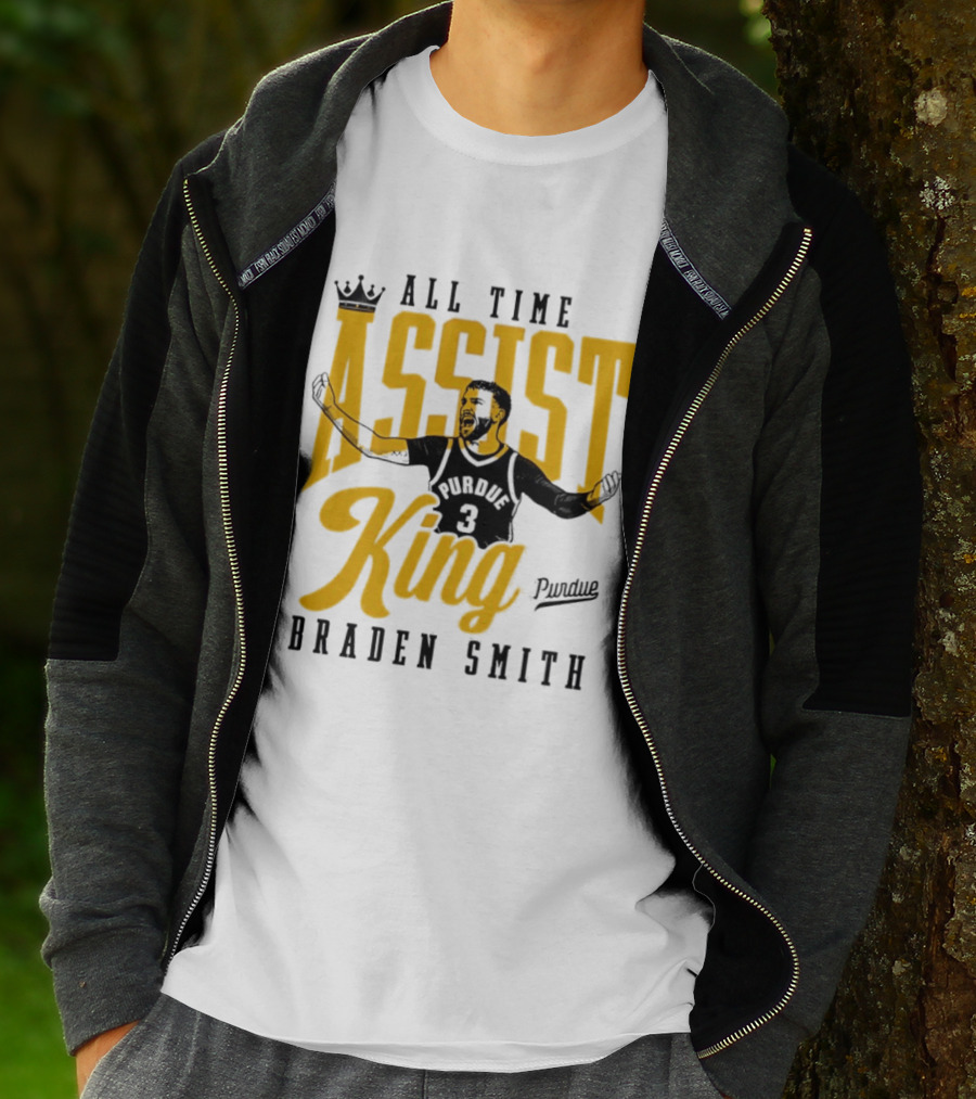 All Time Assist King Braden Smith Purdue Boilermakers T-Shirt