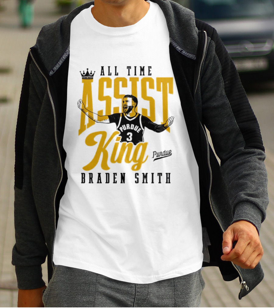 All Time Assist King Braden Smith Purdue Boilermakers T-Shirt