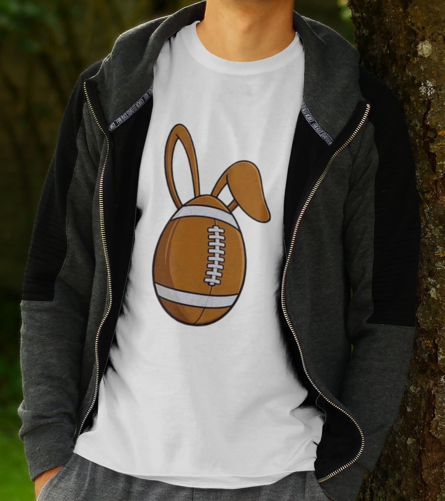 Easter Bunny Ears Football Egg Happy Easter T-Shirt