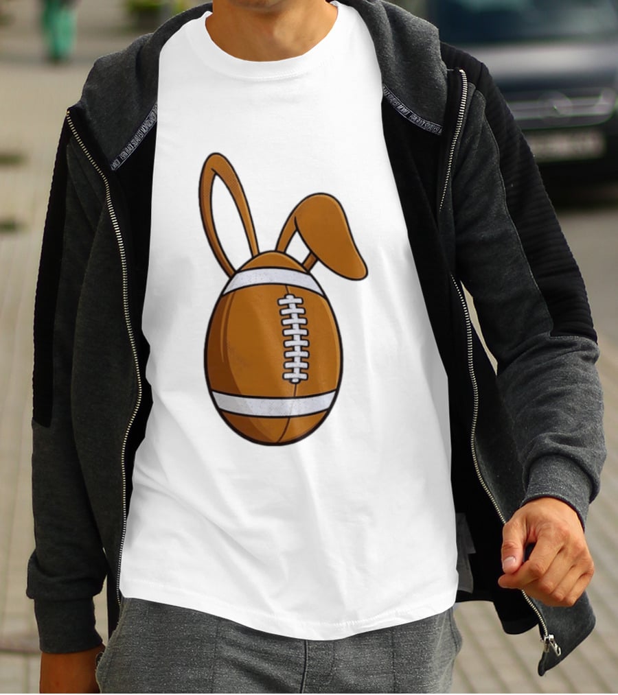 Easter Bunny Ears Football Egg Happy Easter T-Shirt
