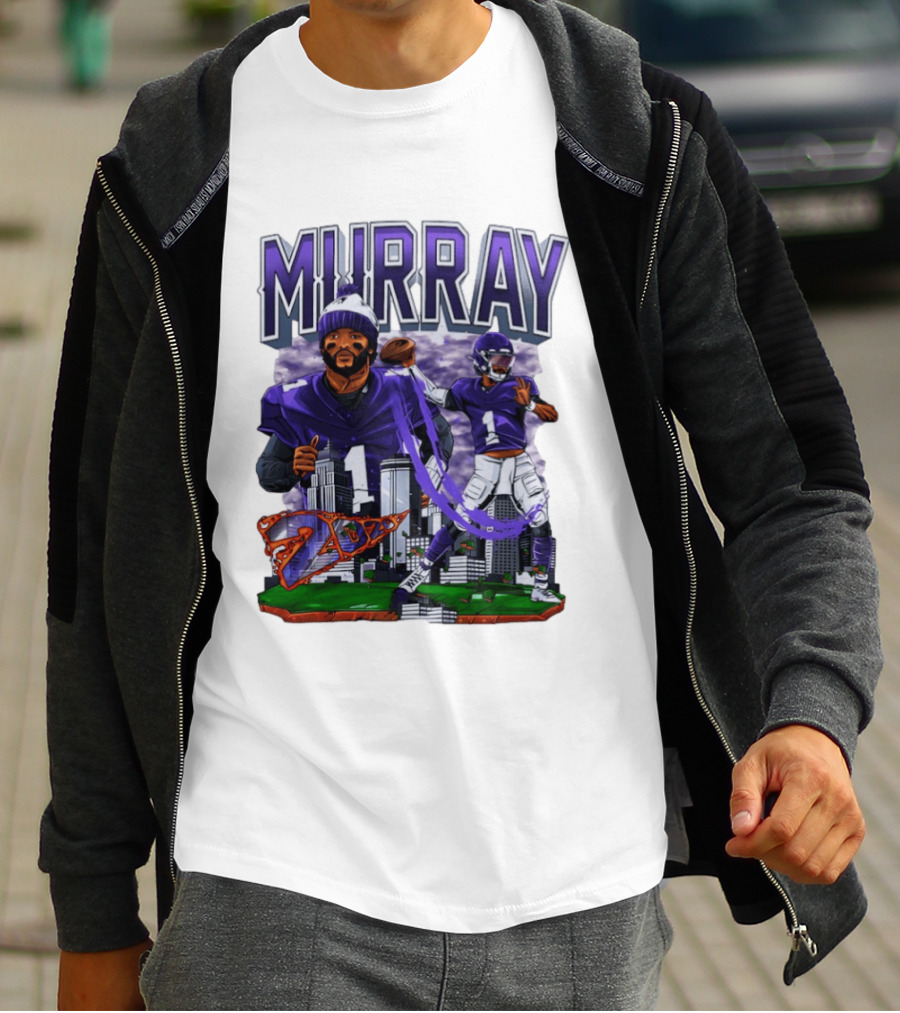Murray 1 Baltimore Ravens 2026 City Skyline Football T-Shirt