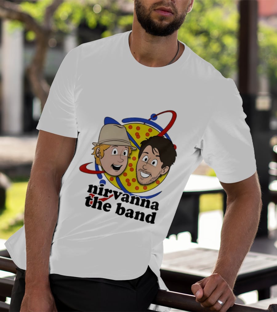 Nirvanna The Band Cartoon Characters With Animated Planetary T-Shirt