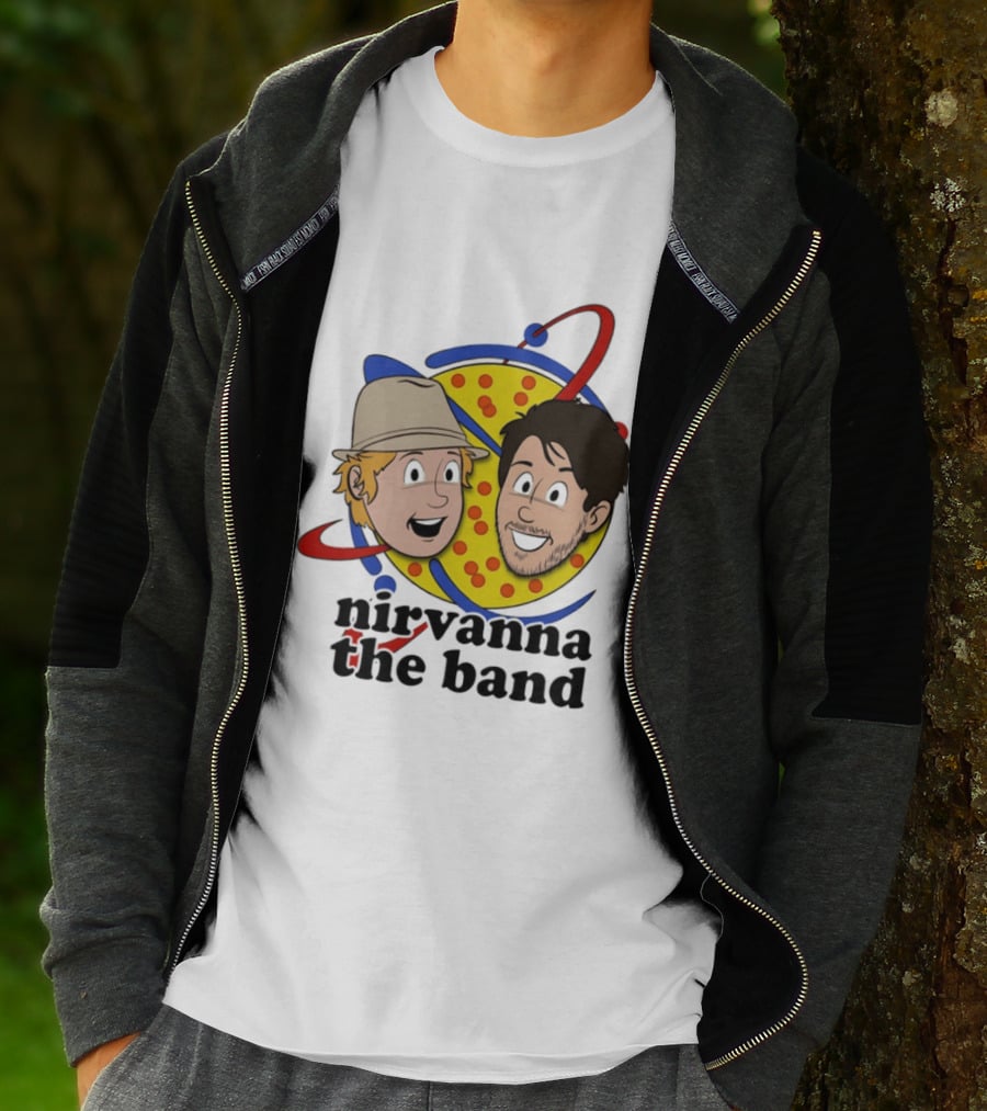 Nirvanna The Band Cartoon Characters With Animated Planetary T-Shirt