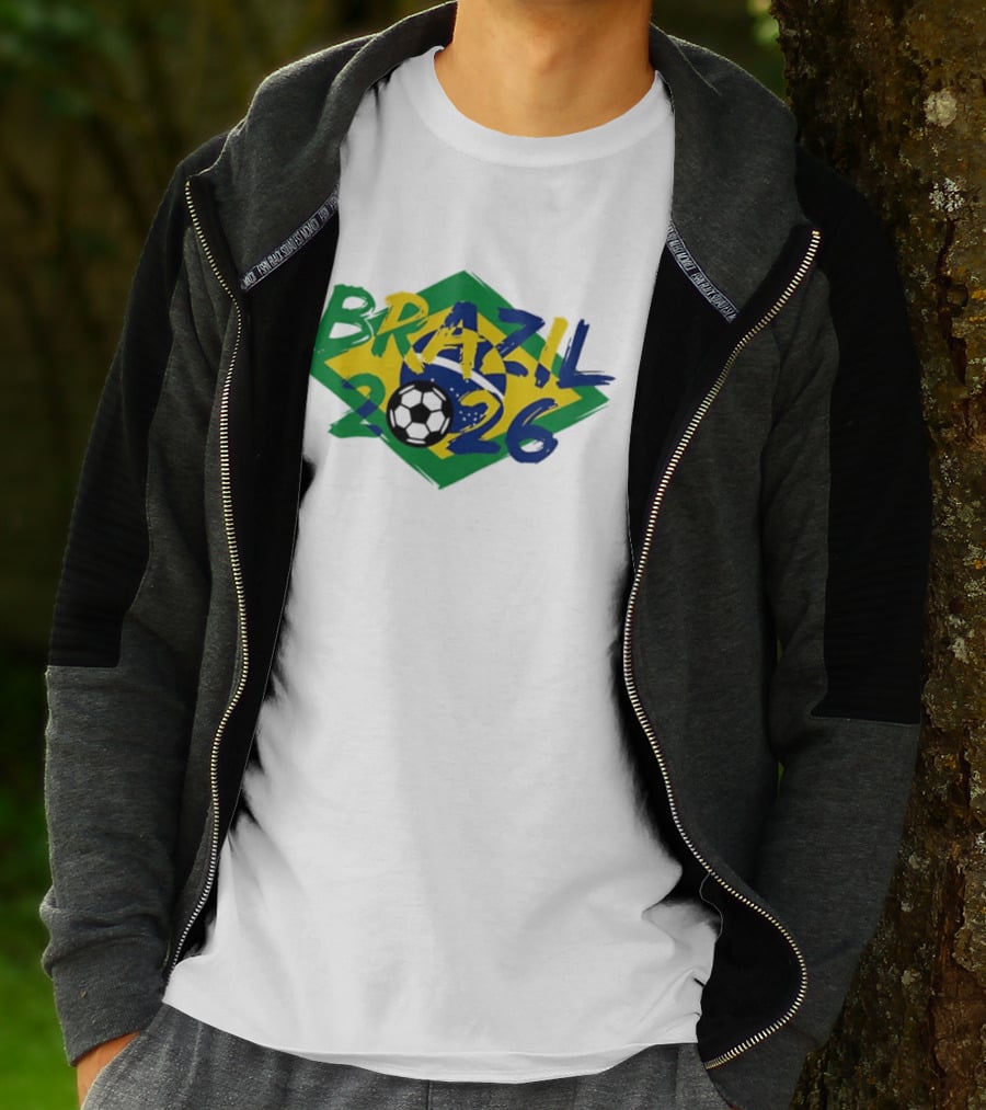 Brazil 2026 World Cup Soccer Team Flag T-Shirt