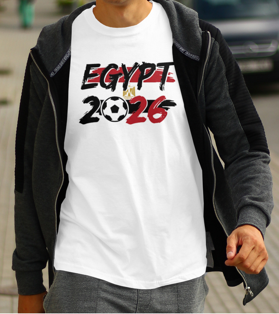 Egypt 2026 World Cup Soccer Emblem And Flag T-Shirt