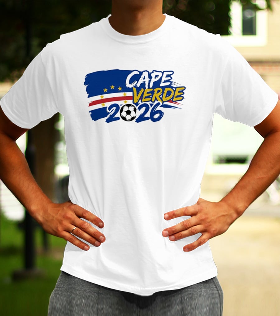 Cape Verde 2026 World Cup Soccer Stars National Team Five Stars Blue Red Banner T-Shirt
