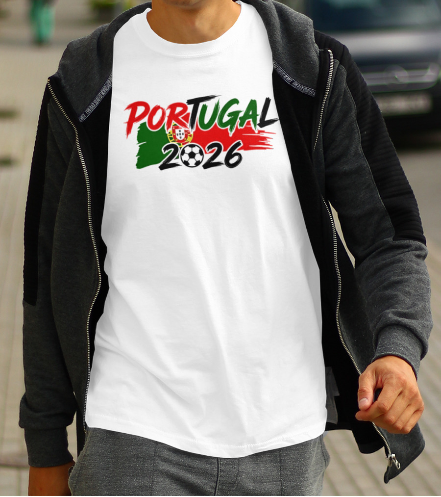 Portugal 2026 World Cup National Team Soccer Flag Crest T-Shirt