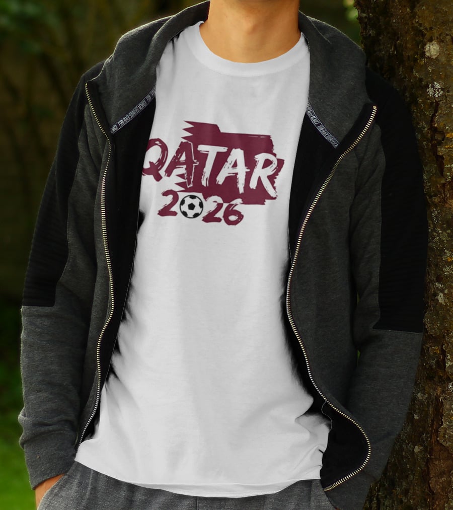 Qatar 2026 Soccer Celebration With Football T-Shirt