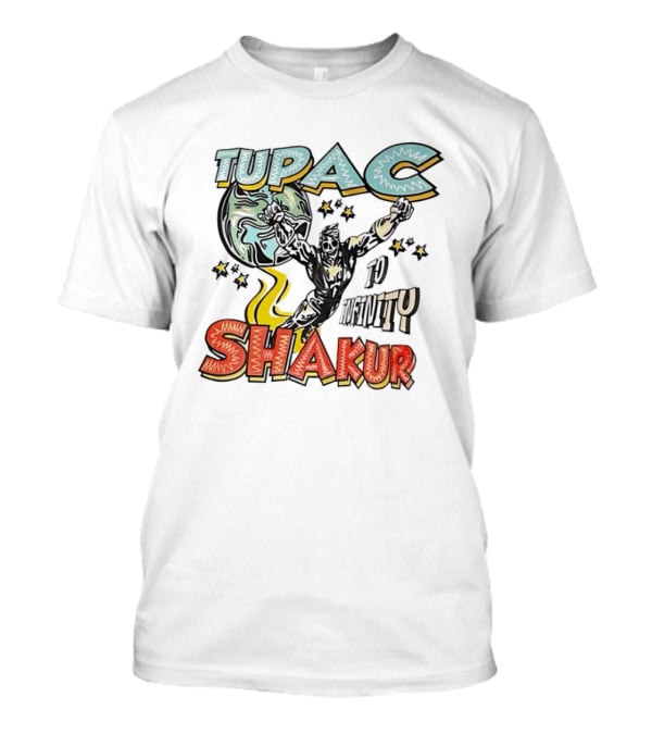 Tupac Shakur To Infinity Comic Style Superhero Image T-Shirt