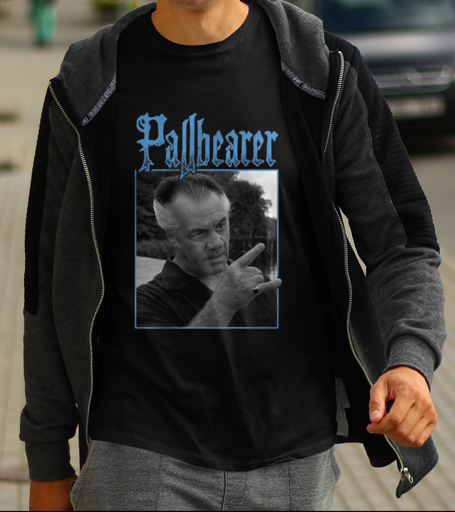 Pallbearer Gothic Font With Man Pointing Finger T-Shirt