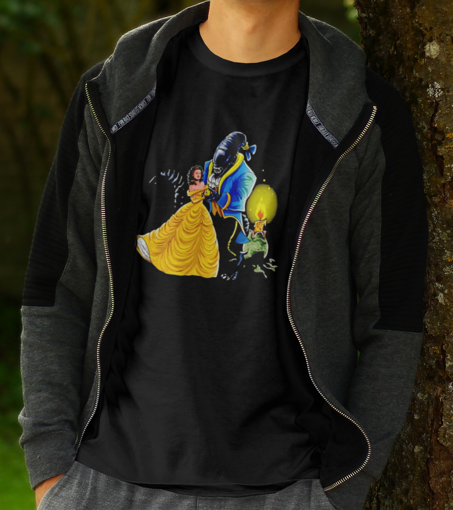 Belle Beauty And The Xenomorph Alien Monster Dance Candelabra T-Shirt
