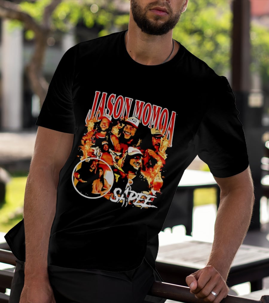 Jason Momoa Sapee Blazing Fire Faces T-Shirt