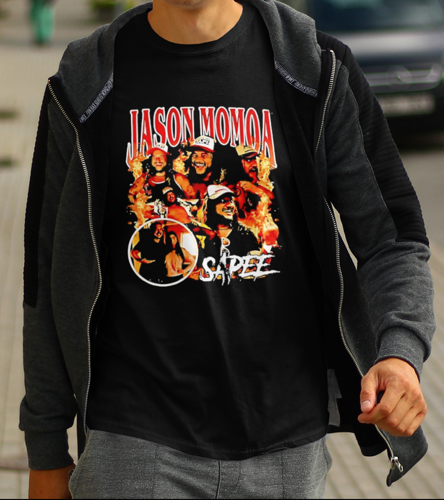 Jason Momoa Sapee Blazing Fire Faces T-Shirt