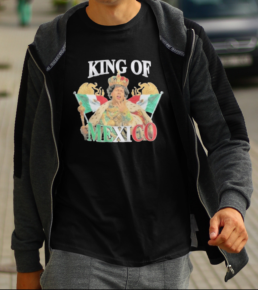King Of Mexico Royalty With Flags And Crown T-Shirt