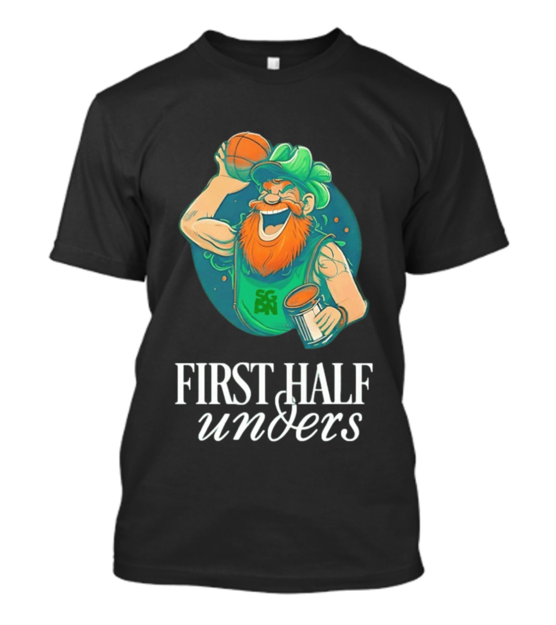 Leprechaun First Half Unders Basketball Beer T-Shirt