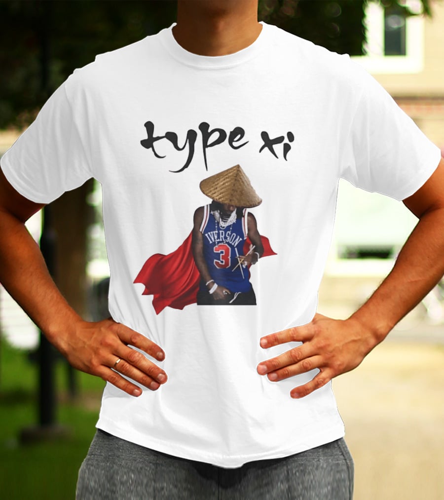 Allen Iverson 3 Jersey Type XI Conical Hat Red Cape T-Shirt