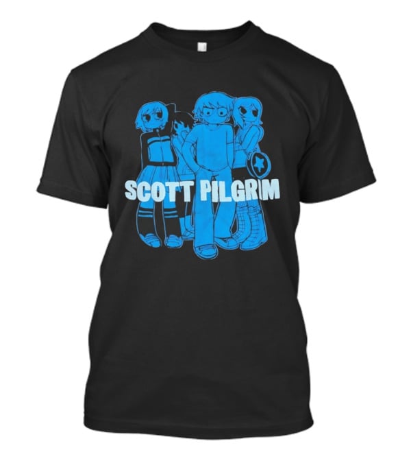 Scott Pilgrim Characters Group Blue T-Shirt