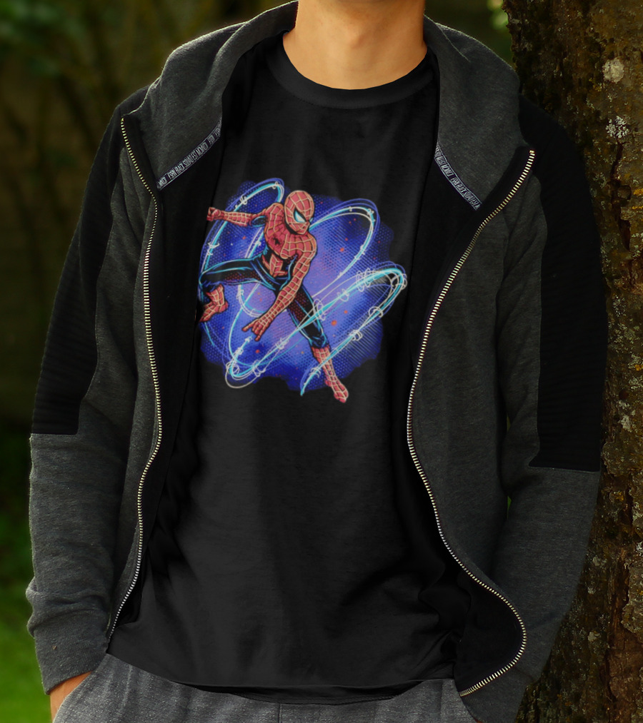 Spider Man Marvel Hero With Magnetic Field Lines And Maximum Spider Senses T-Shirt