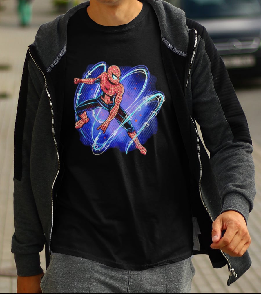 Spider Man Marvel Hero With Magnetic Field Lines And Maximum Spider Senses T-Shirt