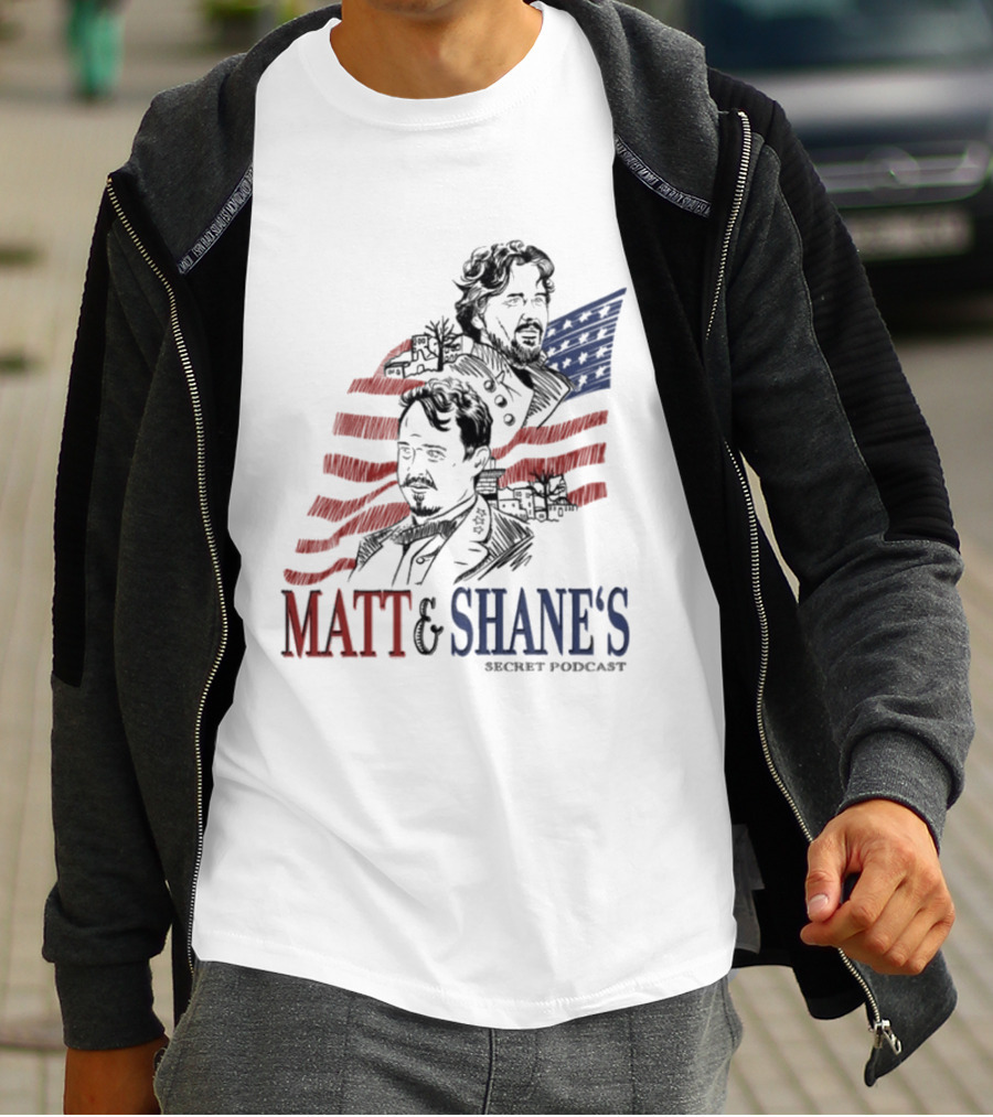 Matt And Shane's Secret Podcast American Flag T-Shirt