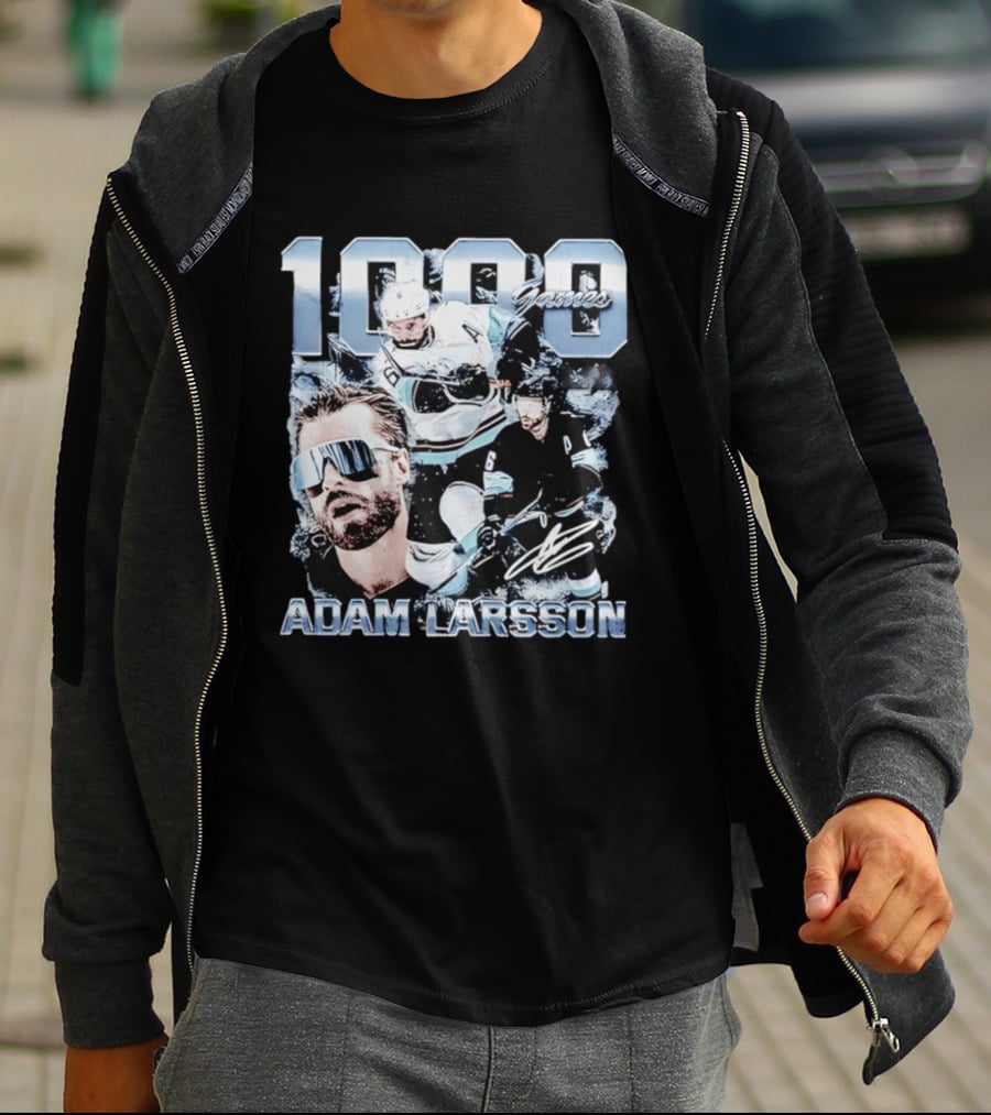 Adam Larsson Seattle 1000 Games Celebration F&B Digitally Printed T-Shirt