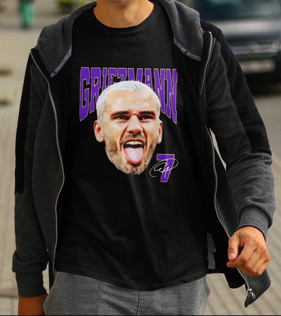 Antoine Griezmann Expression Purple Text Number 7 T-Shirt