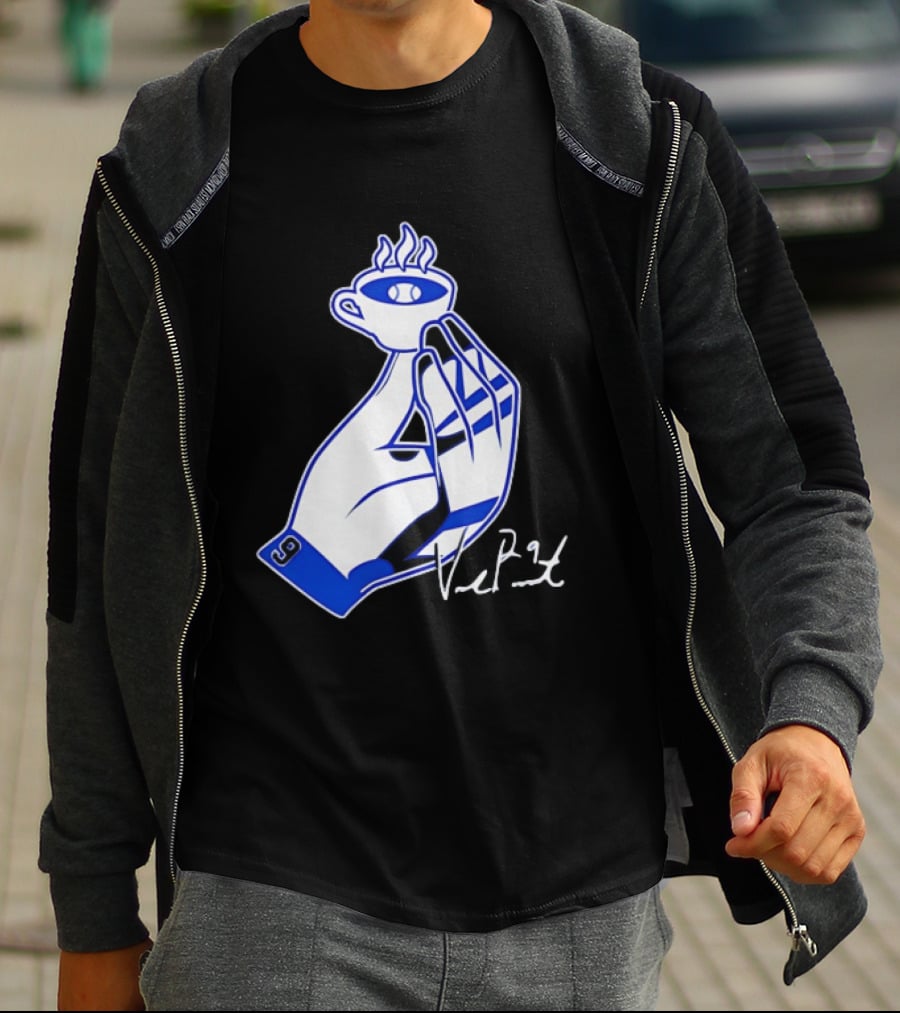 Blue Jays 27 Vladimir Guerrero Jr Number 27 Hot Coffee Baseball Cup T-Shirt