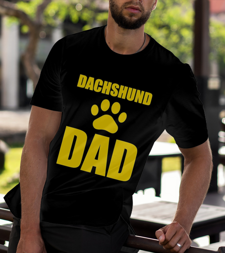 Dachshund Dad Wiener Dog Paw Print T-Shirt