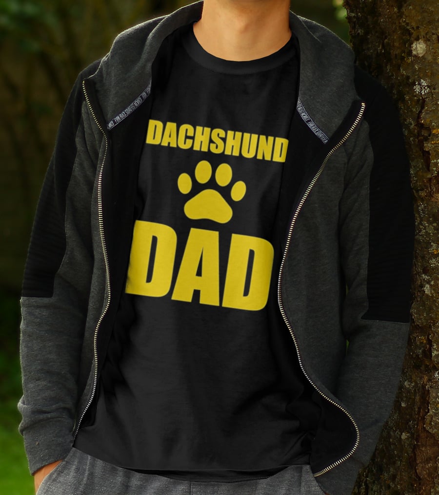 Dachshund Dad Wiener Dog Paw Print T-Shirt
