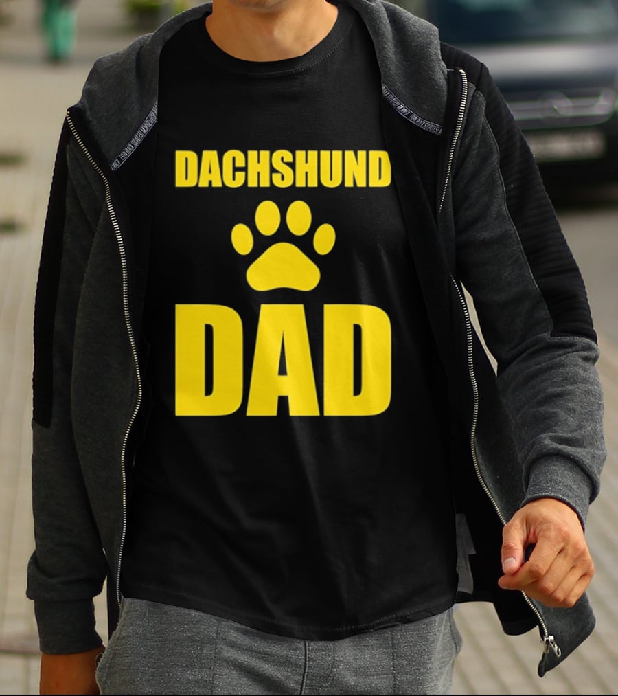 Dachshund Dad Wiener Dog Paw Print T-Shirt