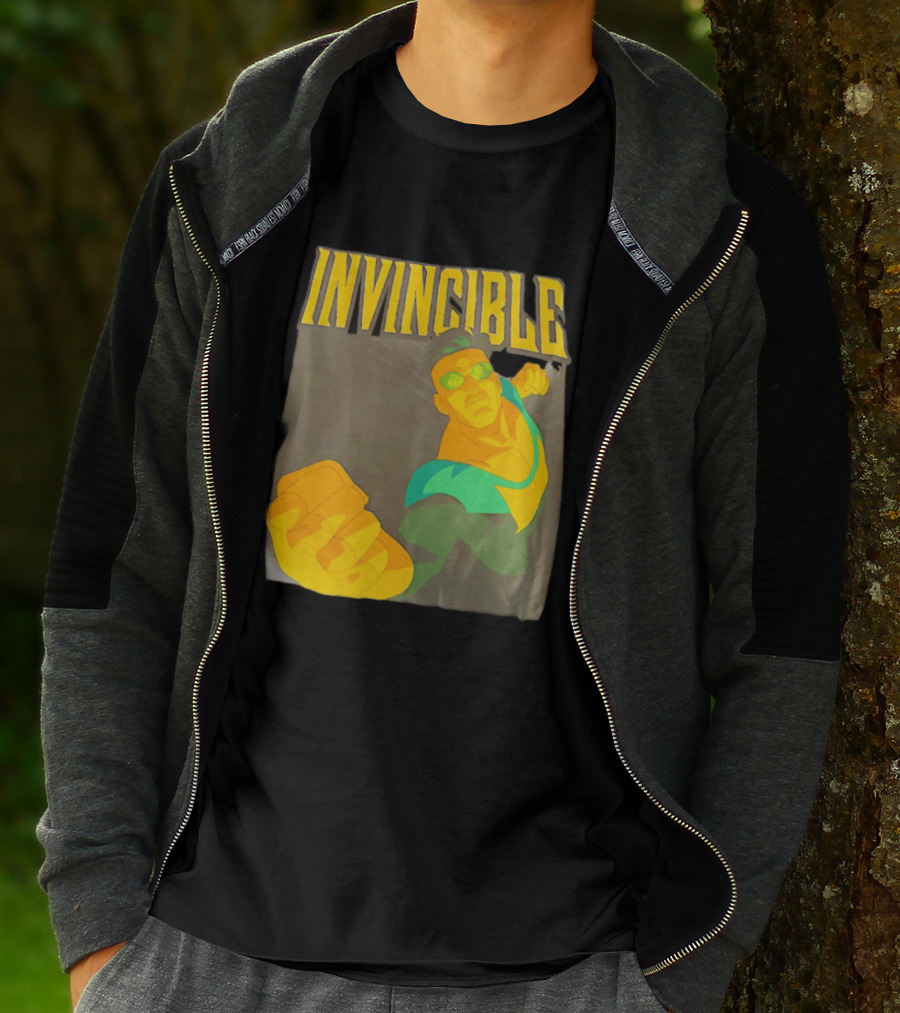 Invincible Superhero Bold Fist Action Pose T-Shirt