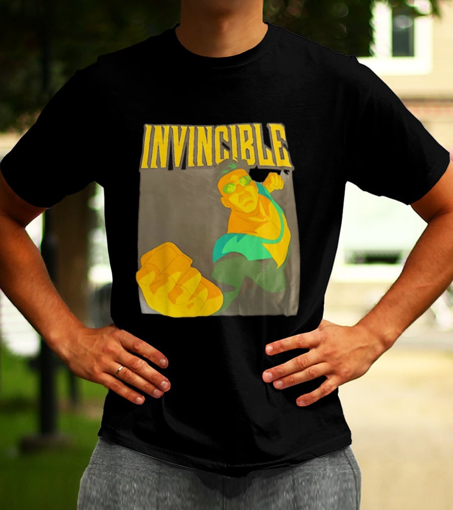 Invincible Superhero Bold Fist Action Pose T-Shirt